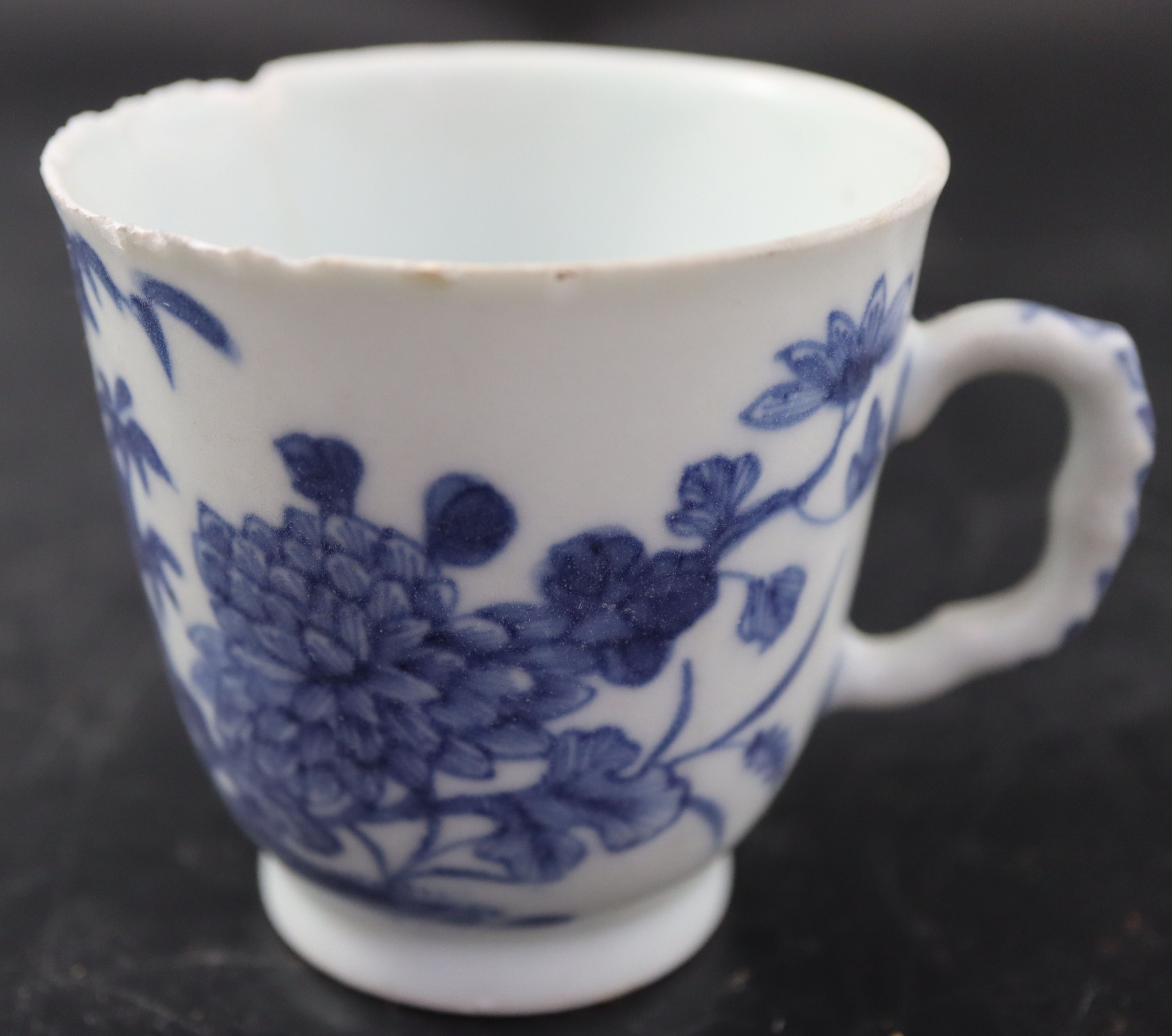 Two 18th century Chinese porcelain tea caddies, a cup and a Ming enamelled bronze lid